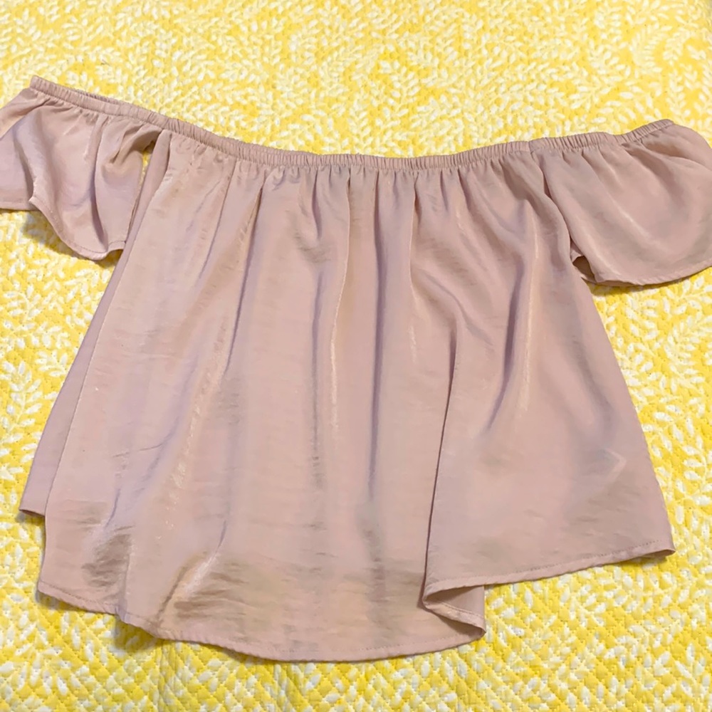 American Eagle Silk Off the Shoulder Crop Top